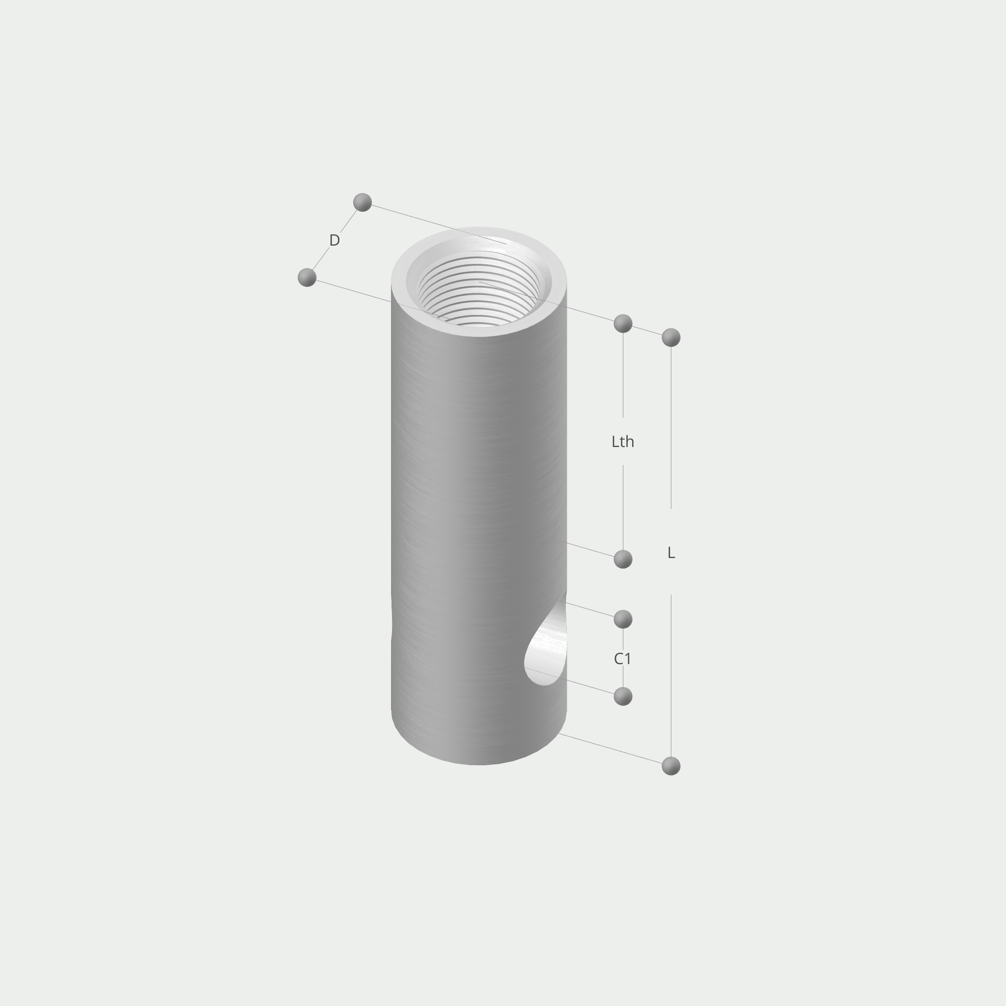 a drawing of a metal pipe with measurements including ldh and cl