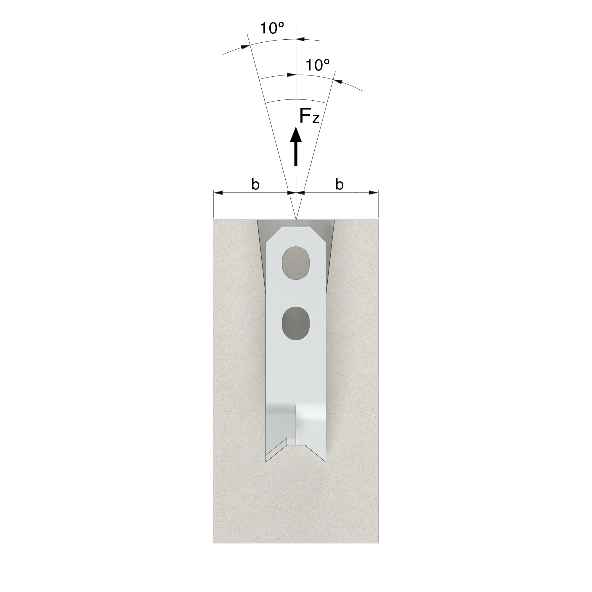 a drawing of a hole in a wall with two holes in it