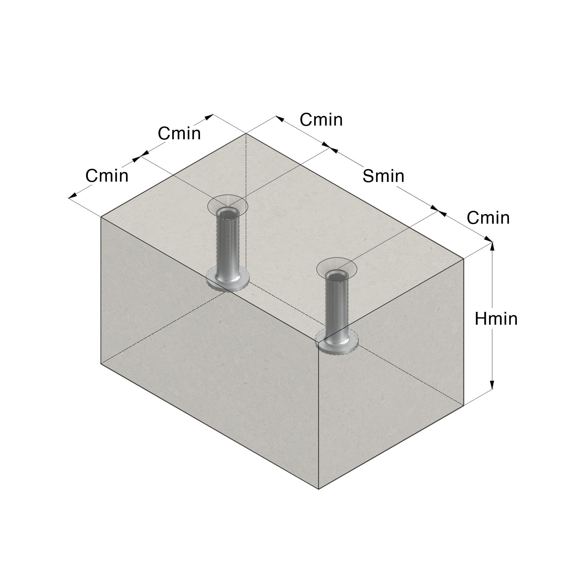 a drawing of a cube with two metal pipes in it