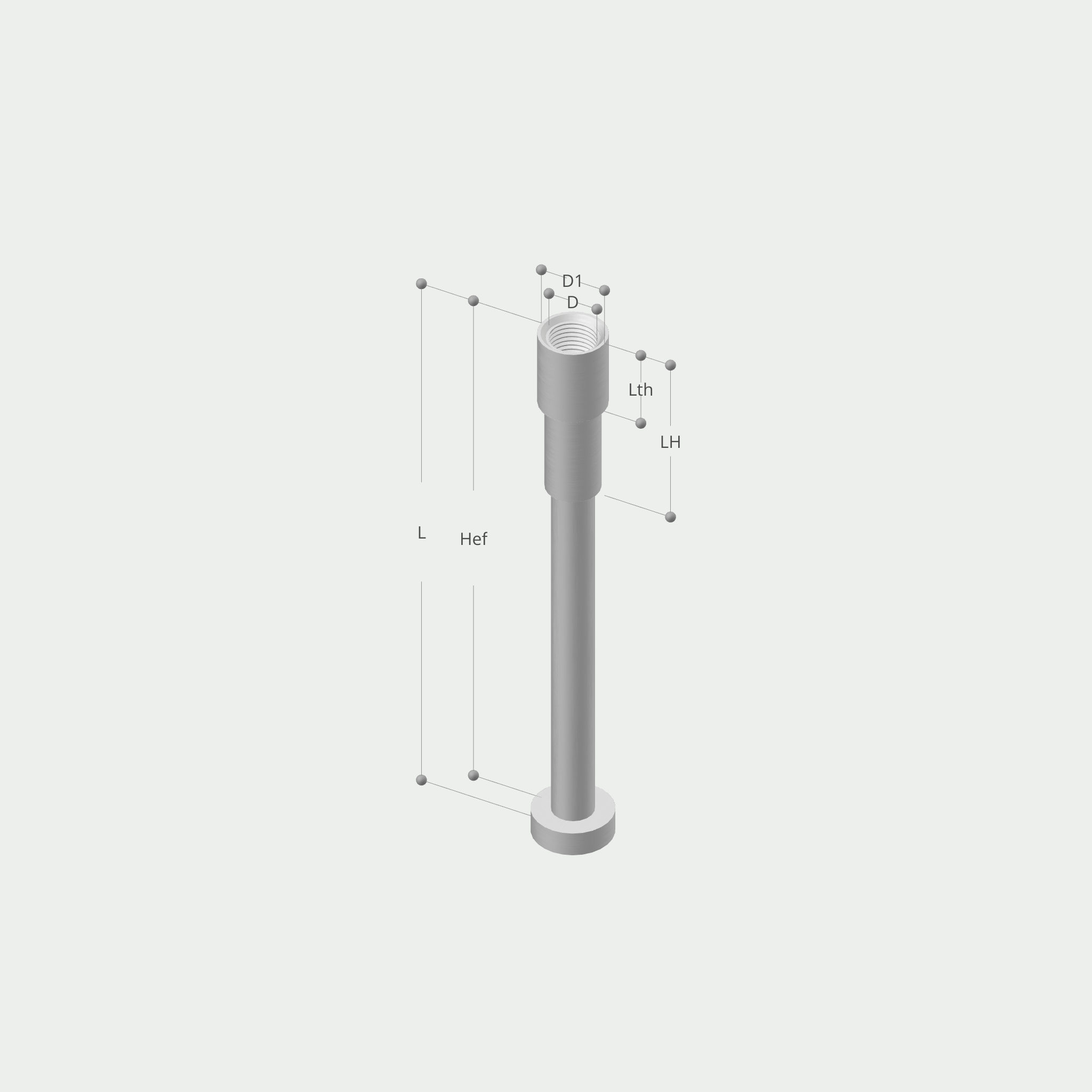 a drawing of a metal pole with measurements on it