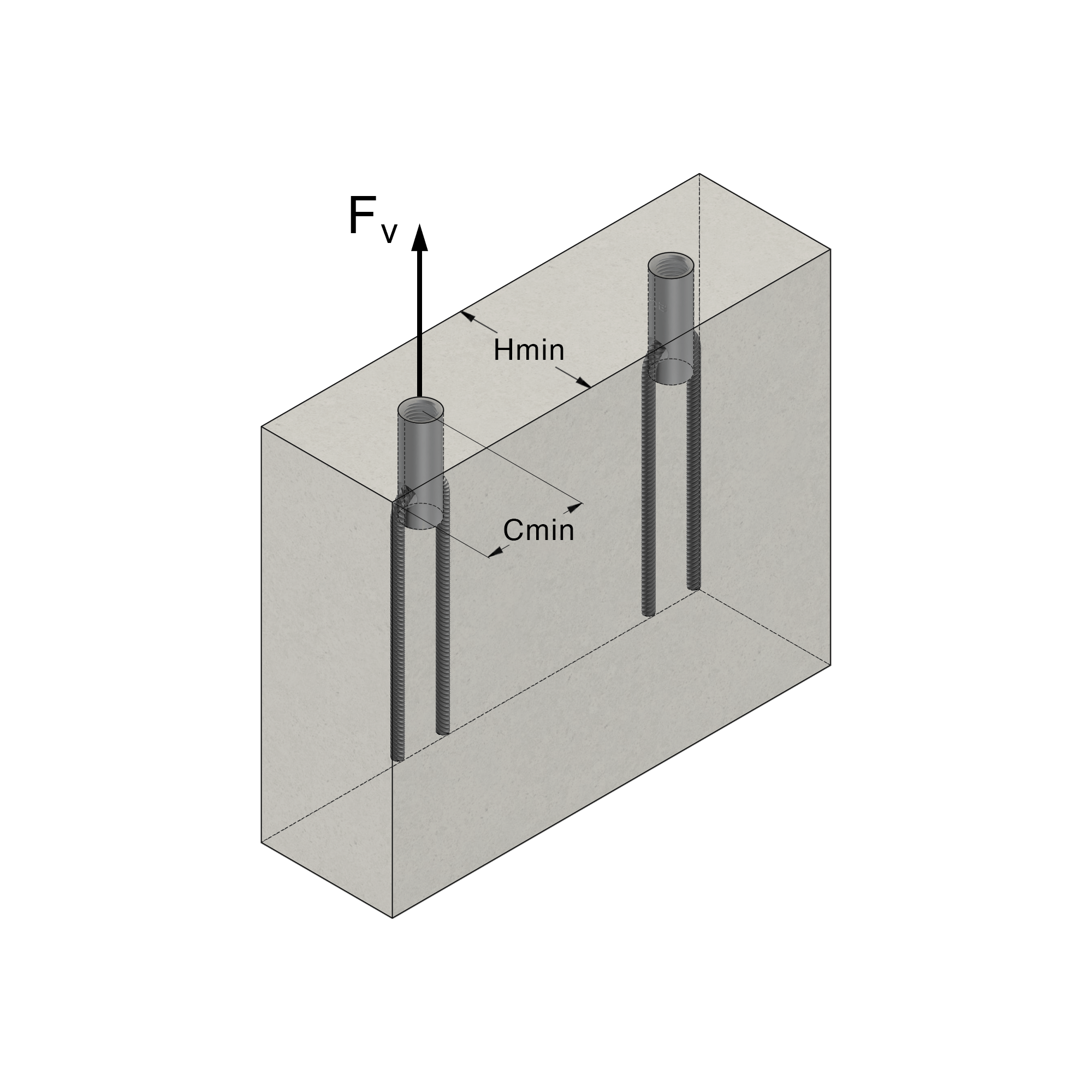 a drawing of a cylinder with the letters hmin and cmin on it