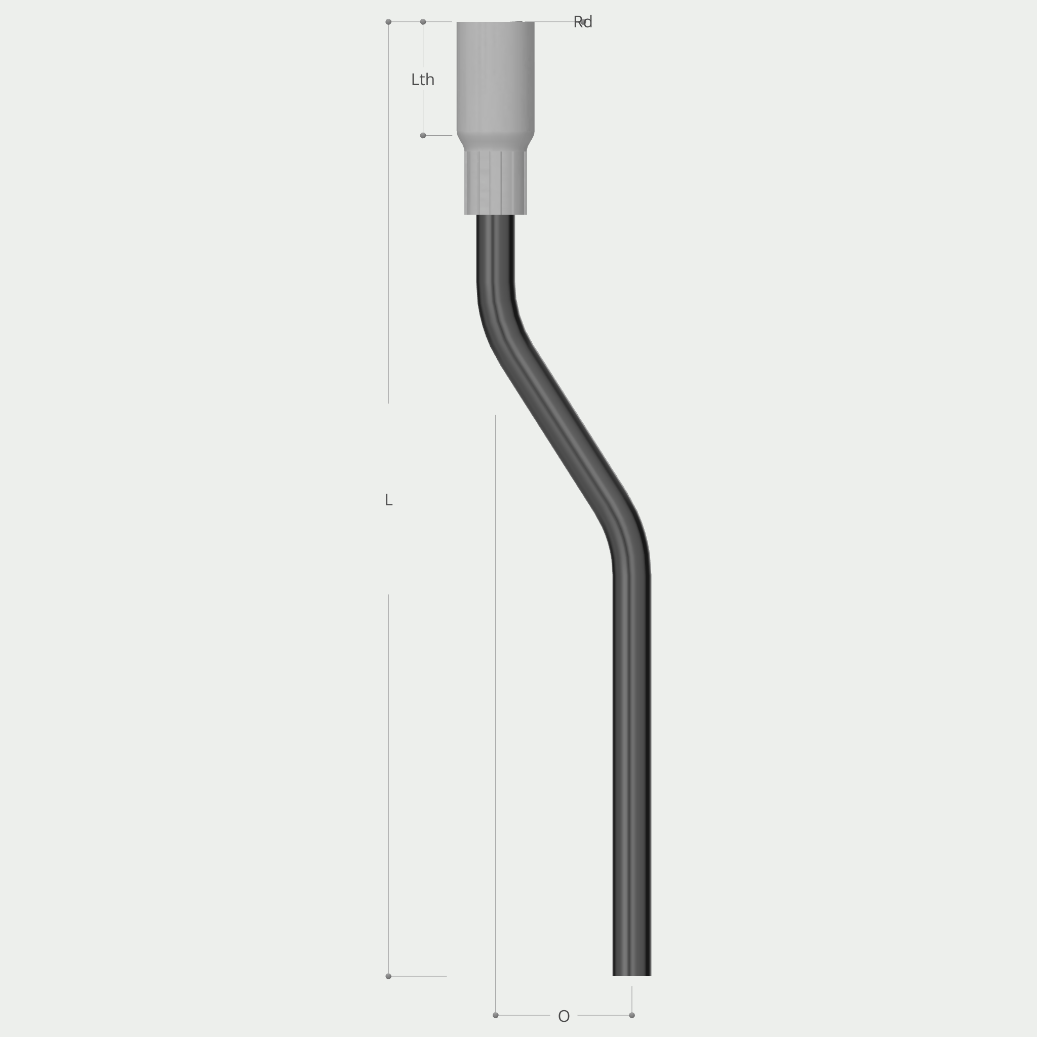 a drawing of a pipe with measurements such as lth and rd