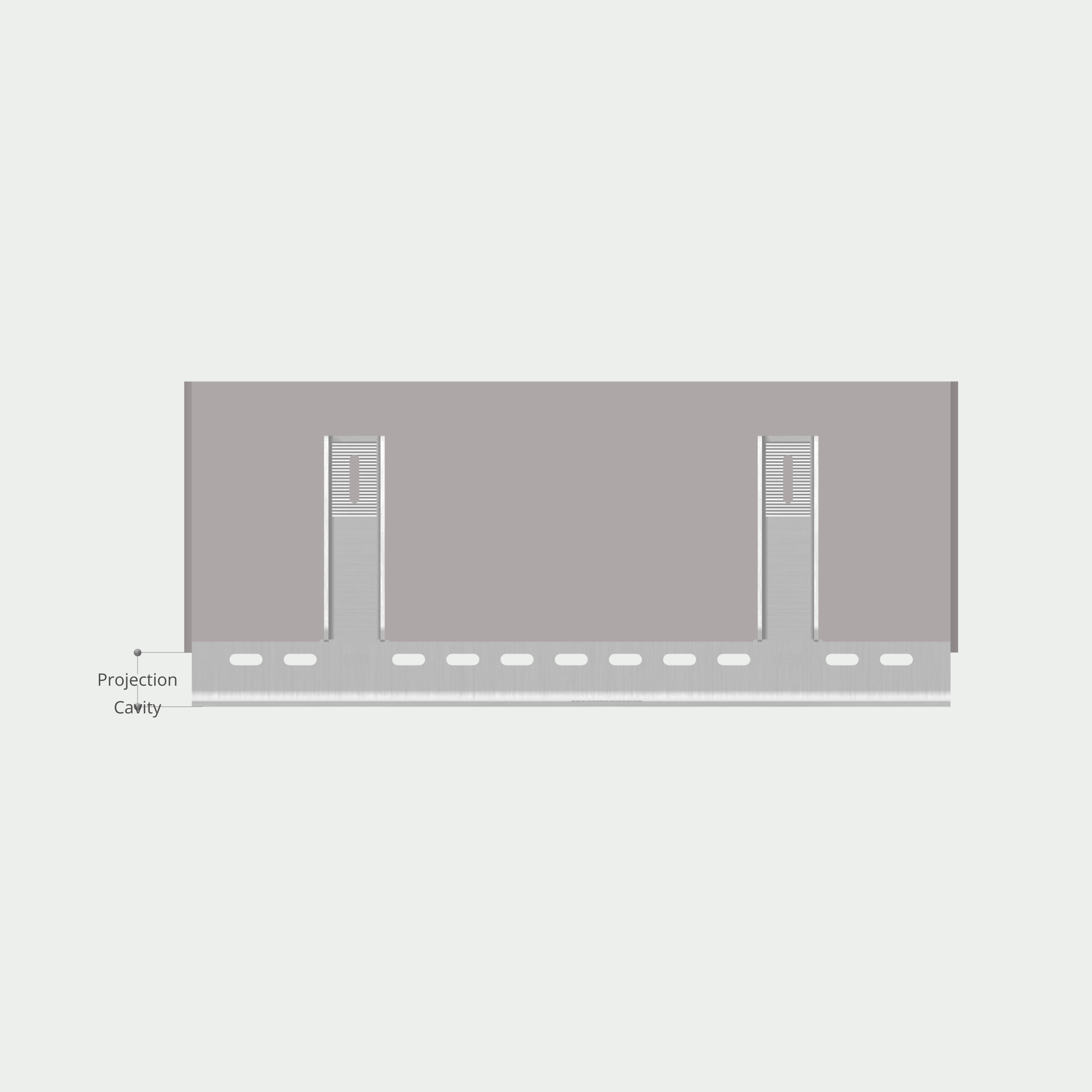 an aerial view of a street with a projection cavity .
