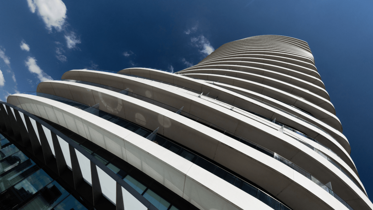 A detail of Lombard Wharf balconies