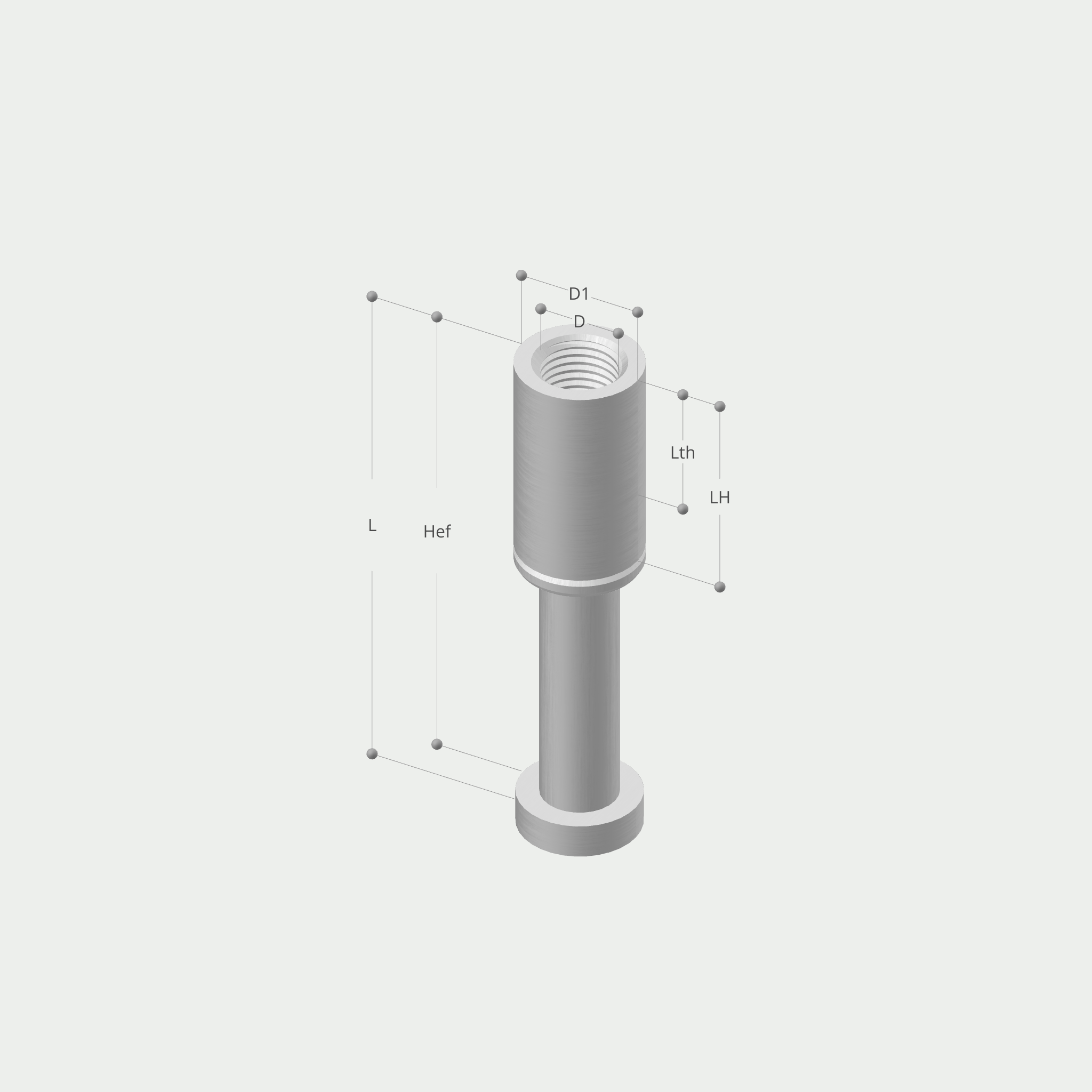 a drawing of a cylinder with measurements such as d1 and lh