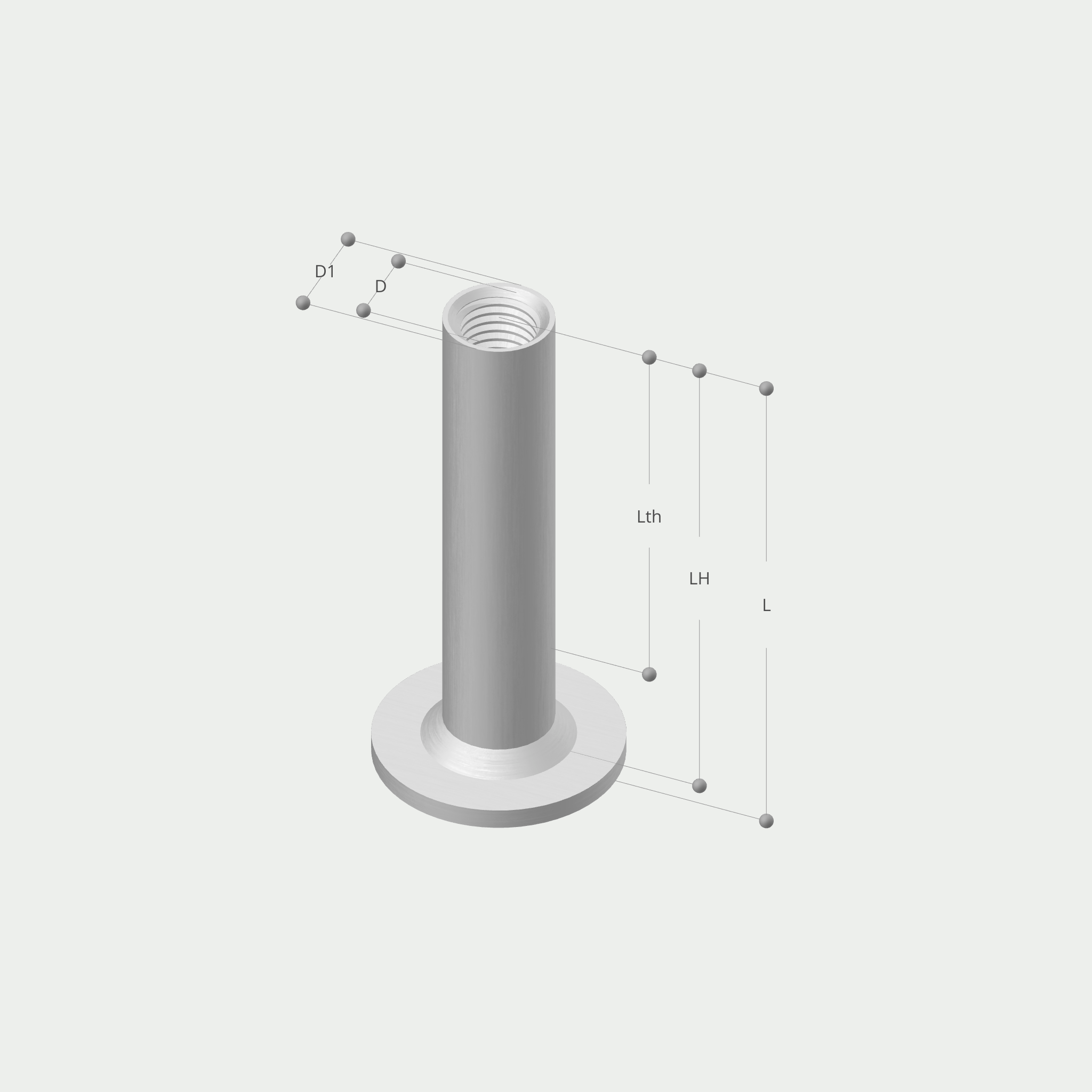 a drawing of a cylinder with the letters lh and l on it