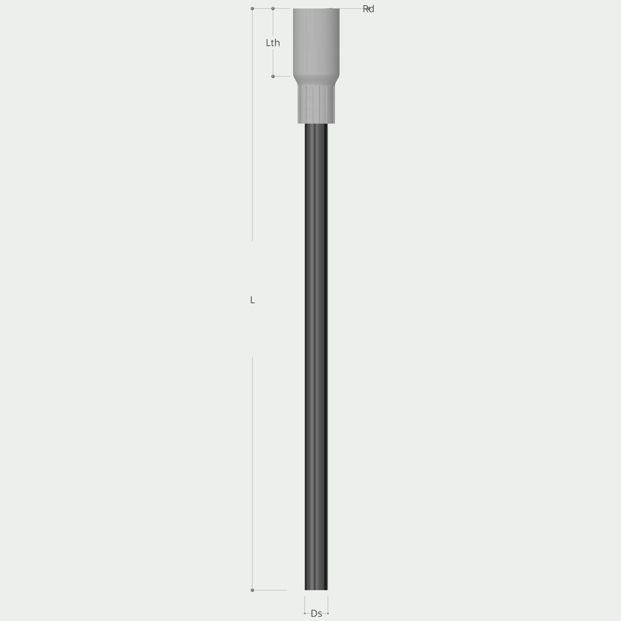 a drawing of a pole with measurements on a white background .