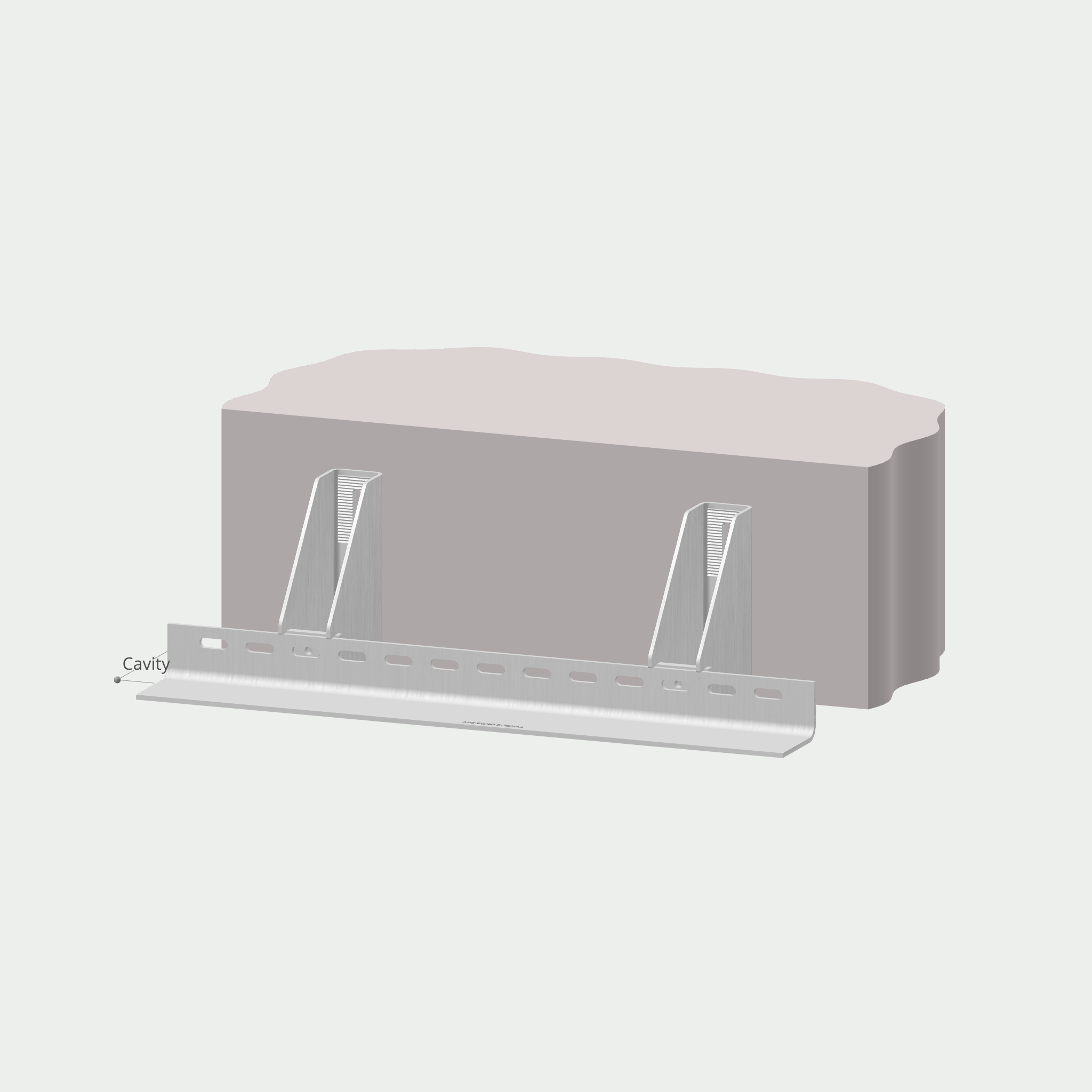 a drawing of a brick with a cavity in the middle