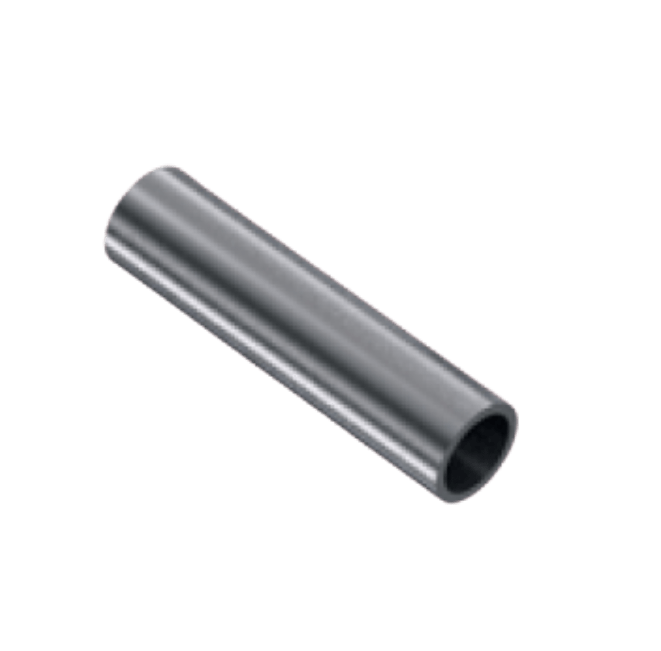 A dark gray metallic tube.