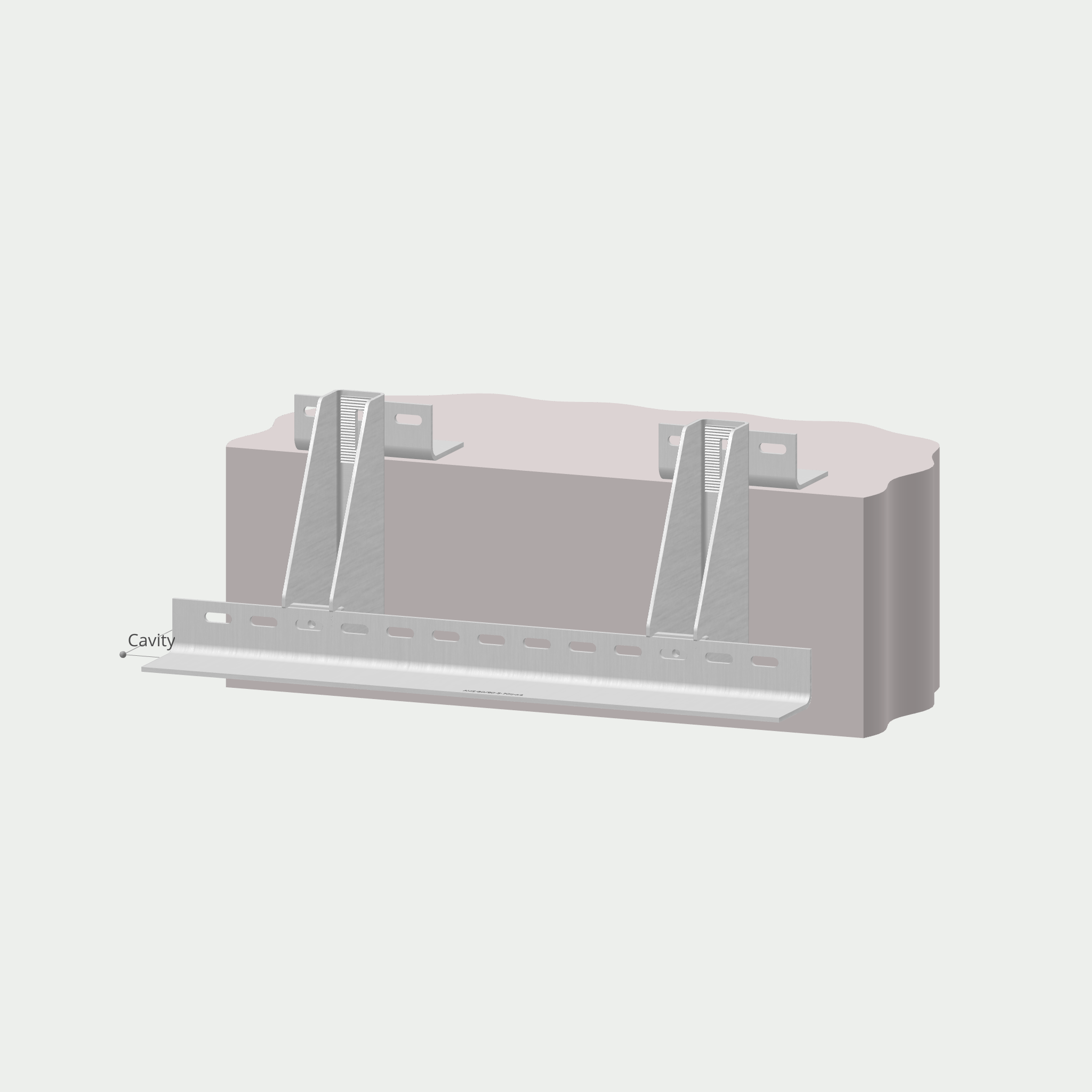 a drawing of a concrete block with the word cavity below it