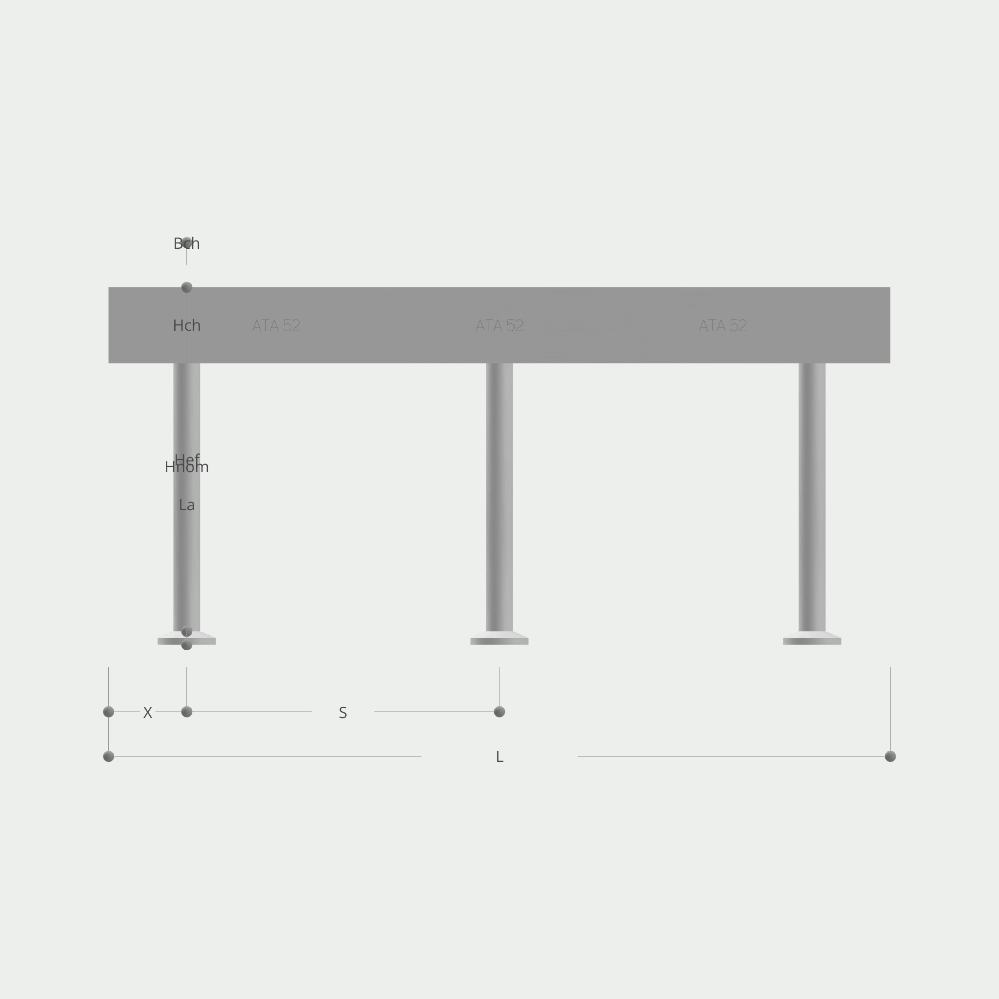 a drawing of a railing with measurements on it