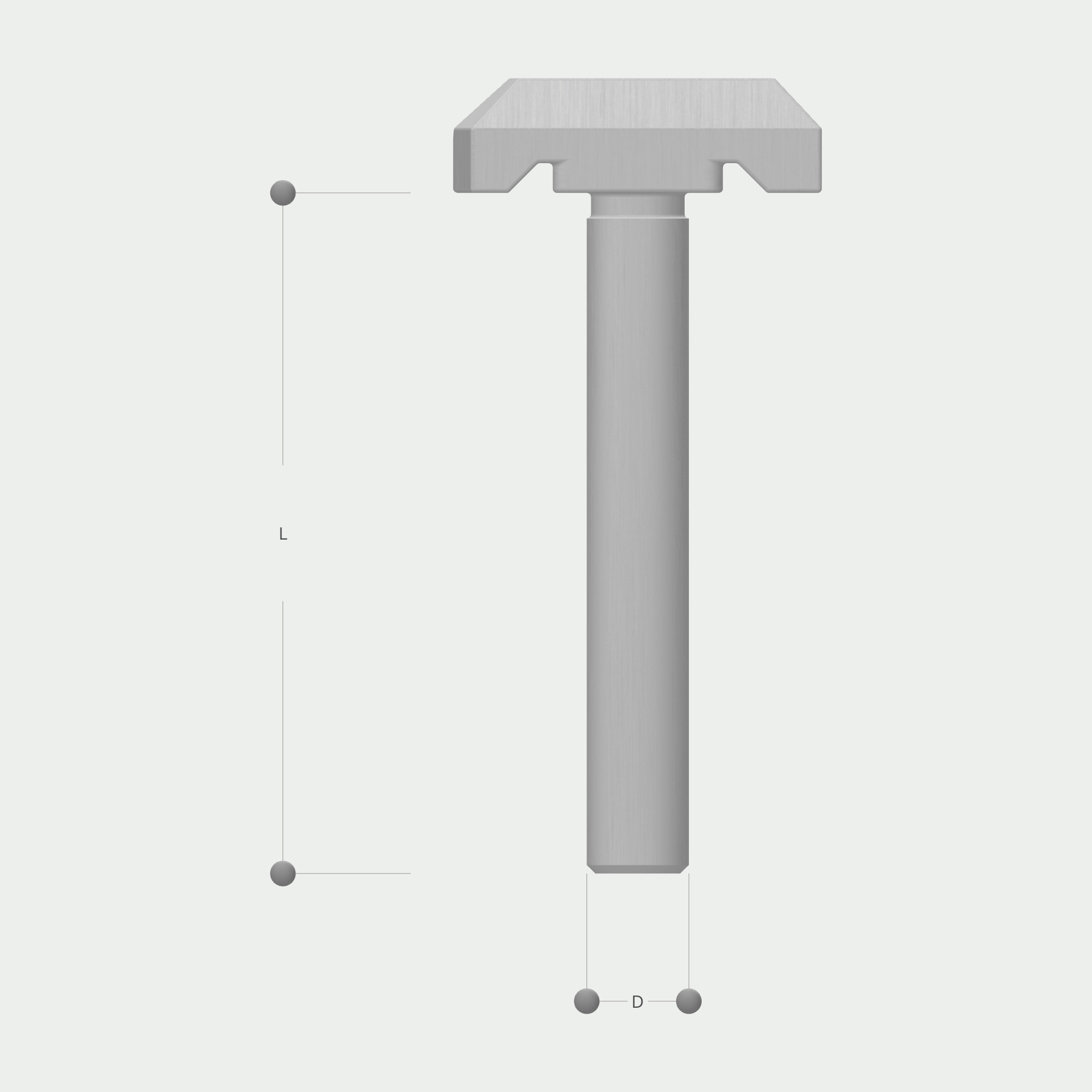 the letter t is shown with measurements including l and d