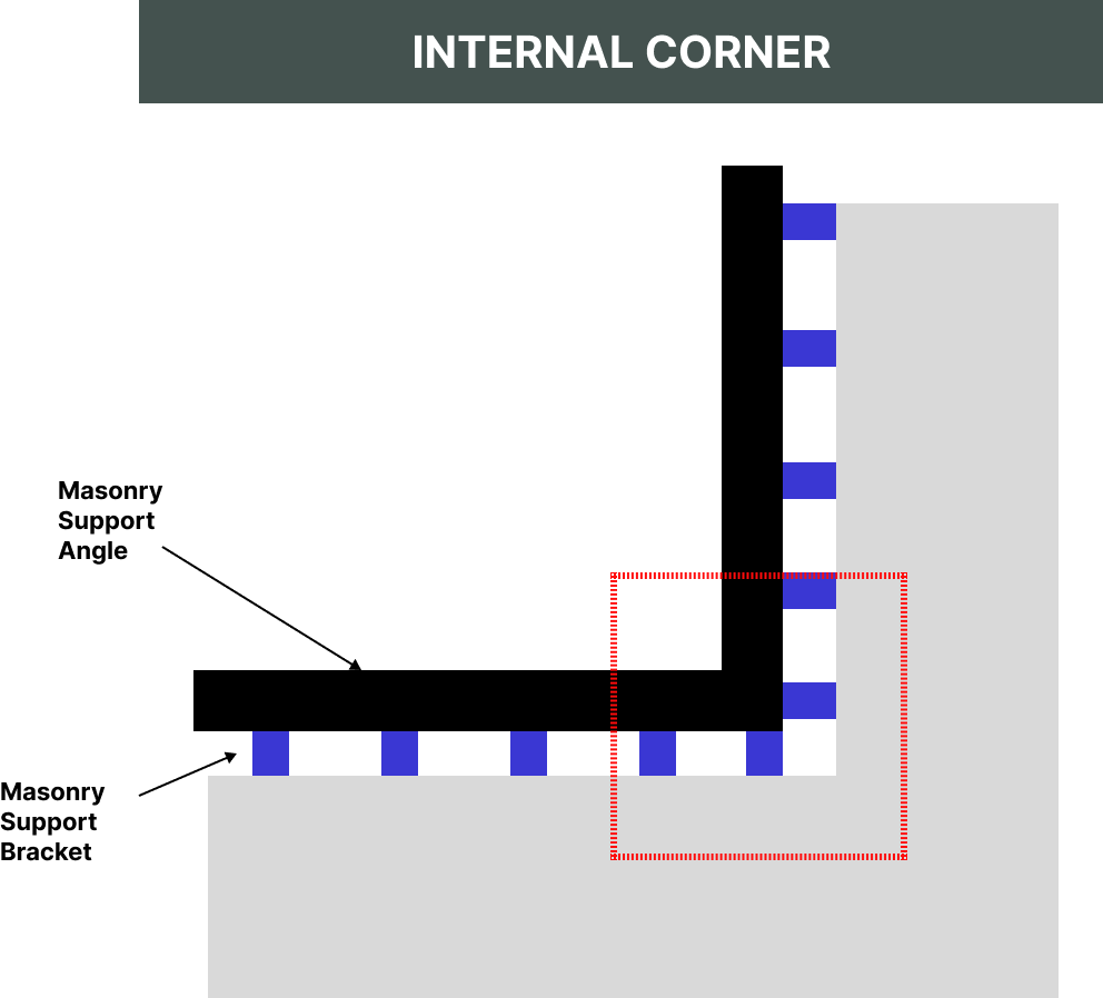 a computer generated image of an internal corner of a building