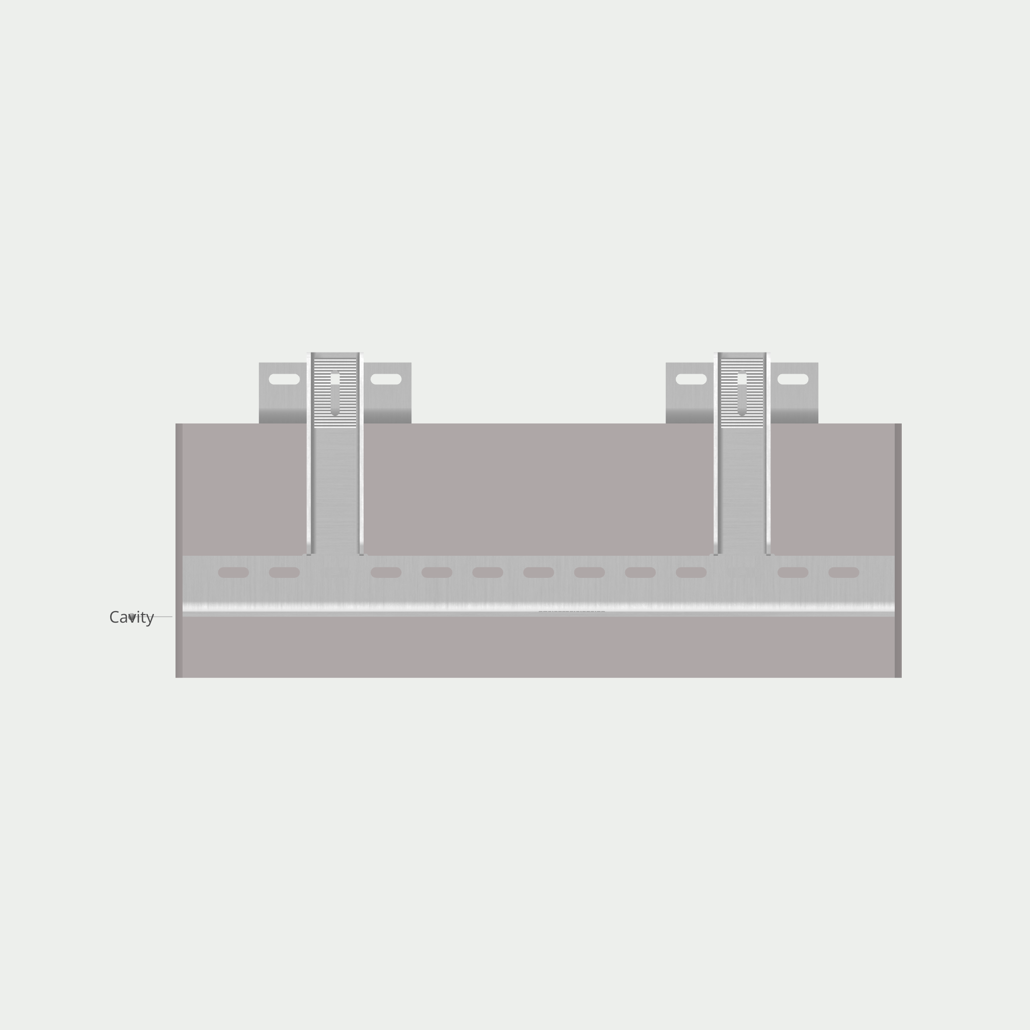 a drawing of a concrete wall with anchors attached to it .