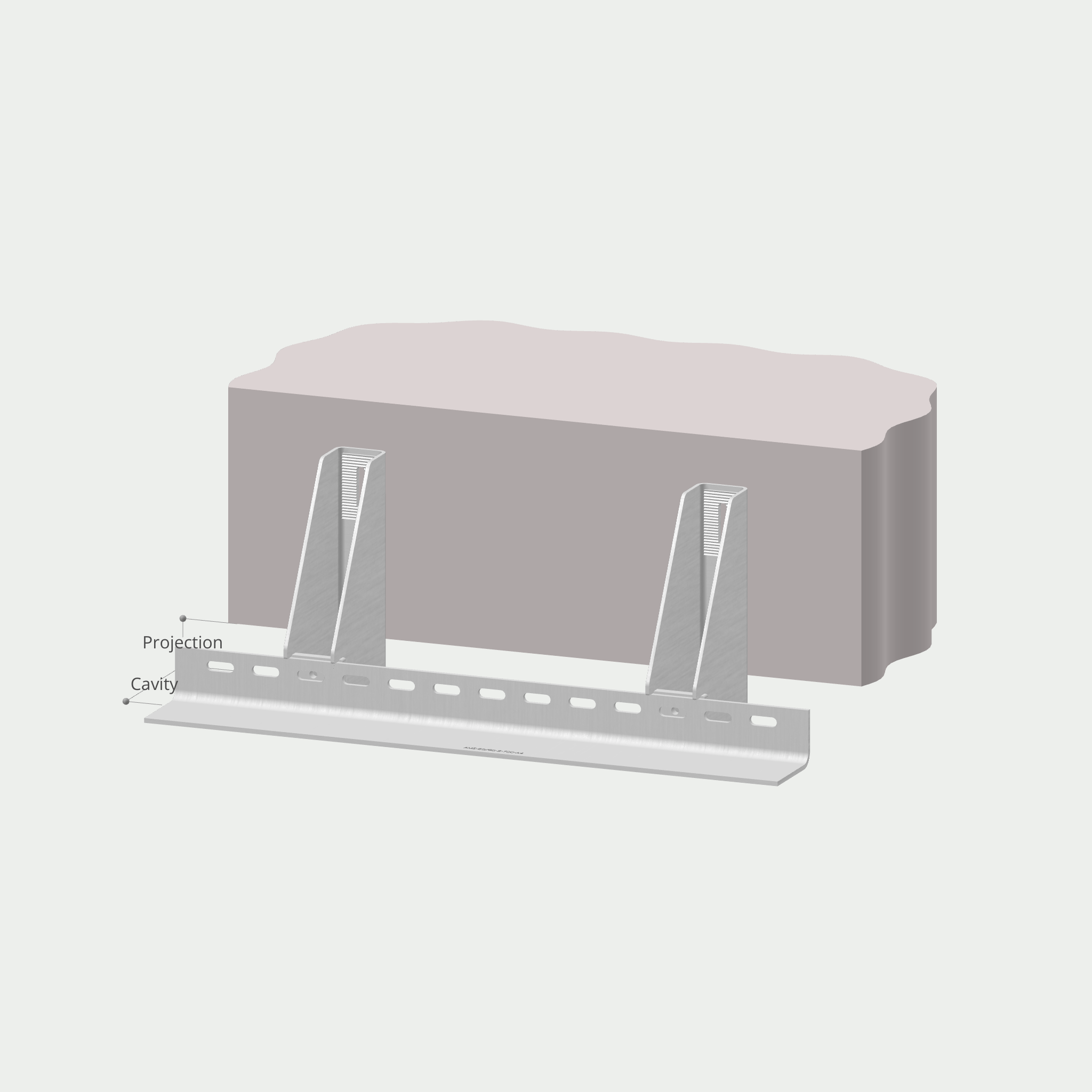 a drawing of a brick with the words projection and cavity below it