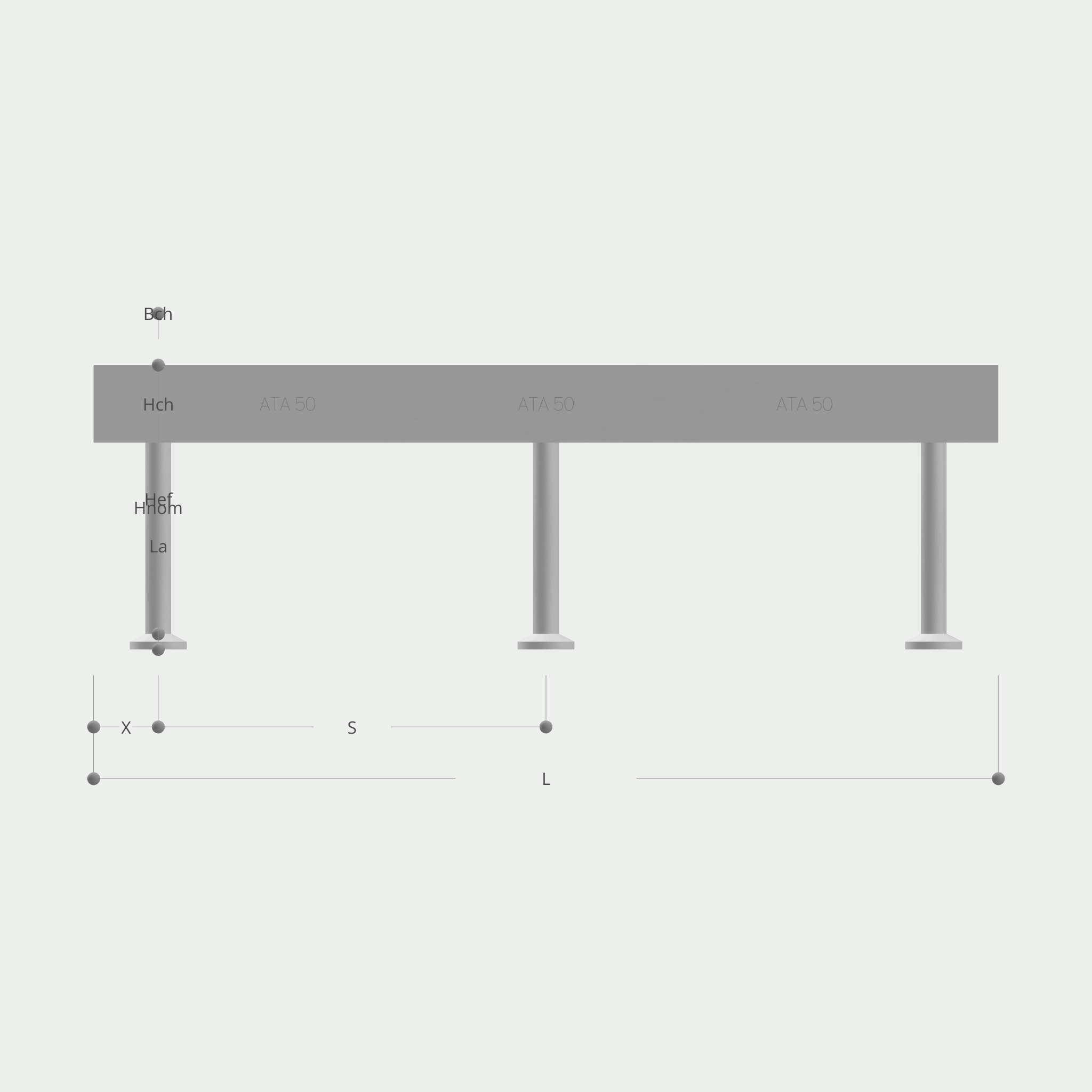 a drawing of a railing with measurements on it