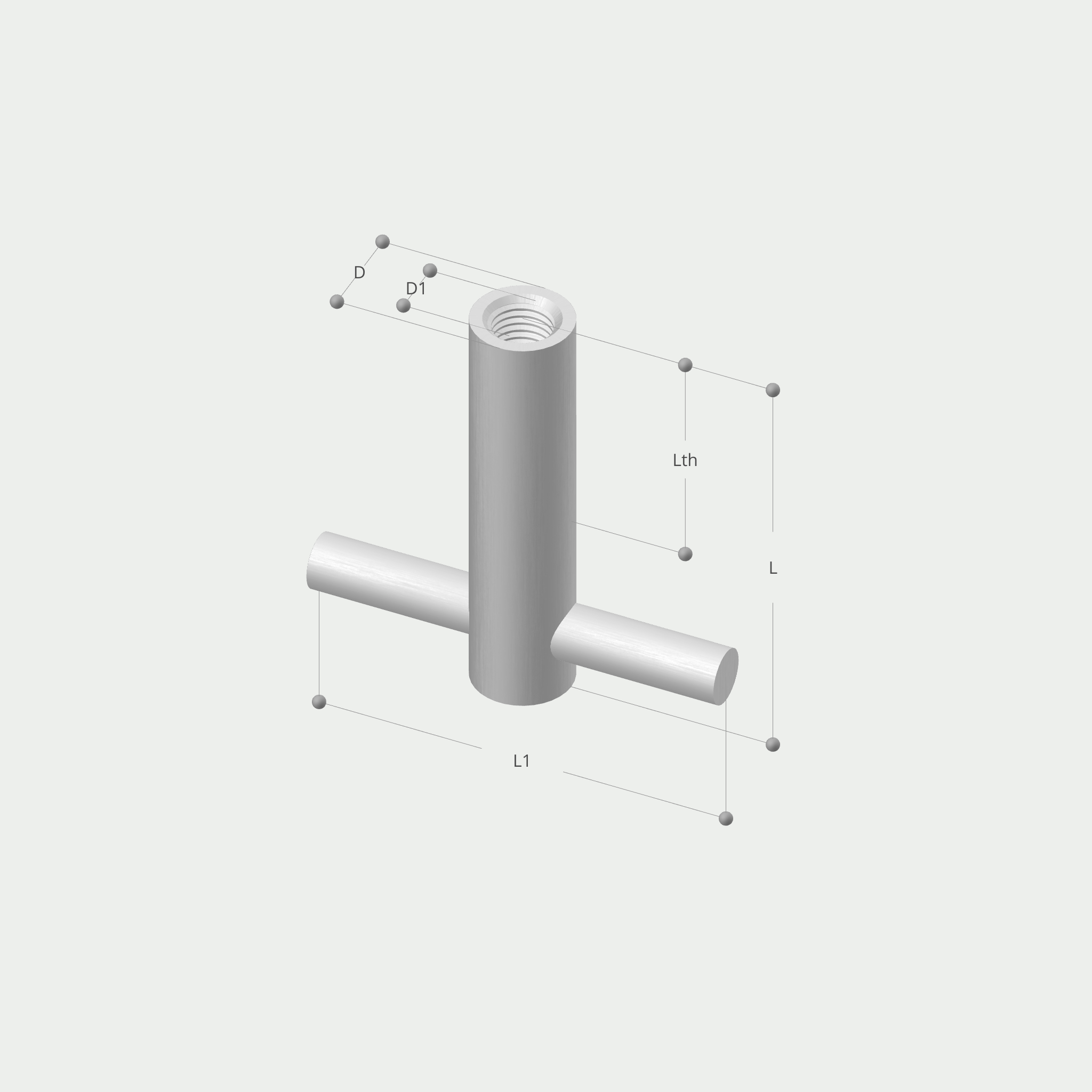 a drawing of a metal object with measurements such as lth and d1