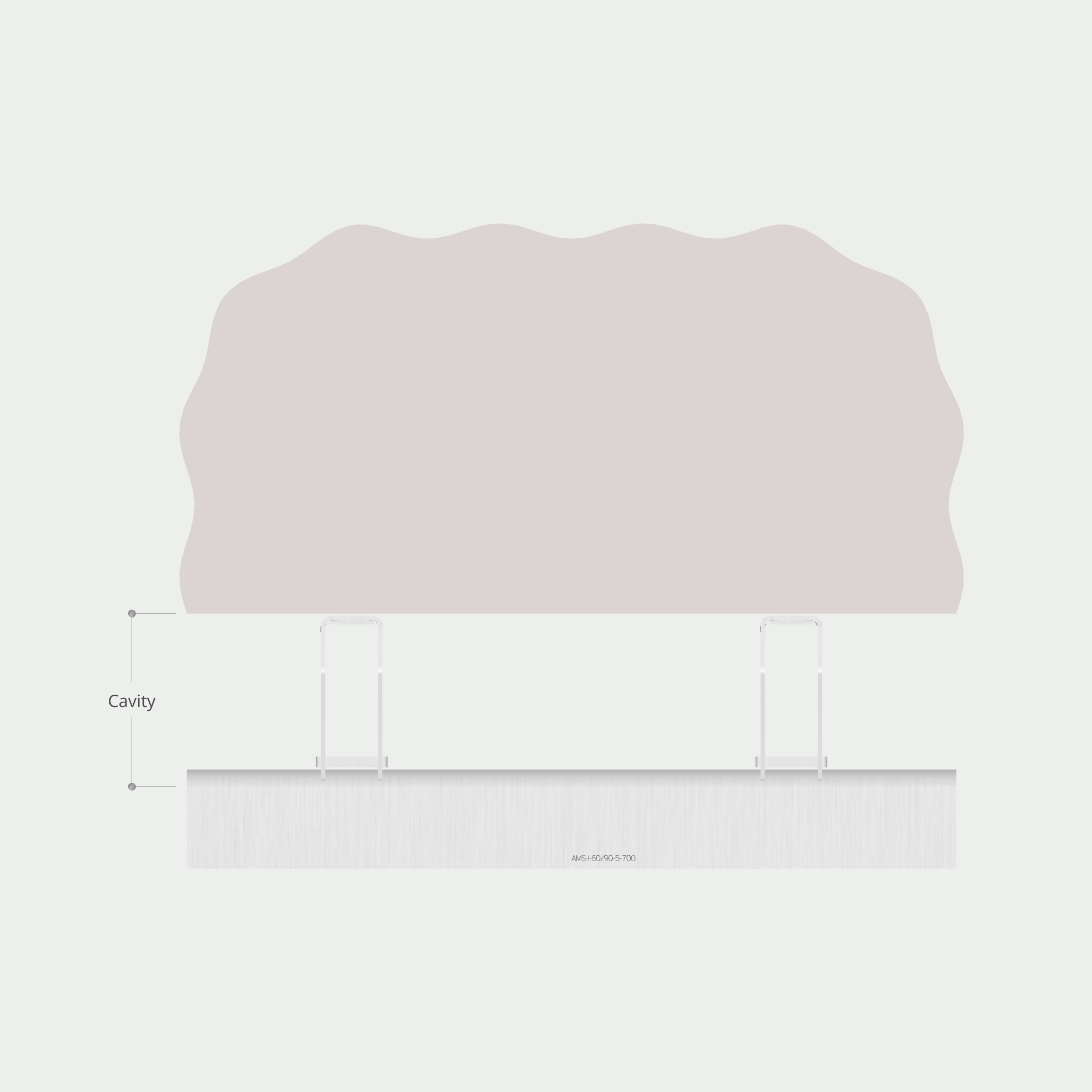 a drawing of a cavity with measurements on it
