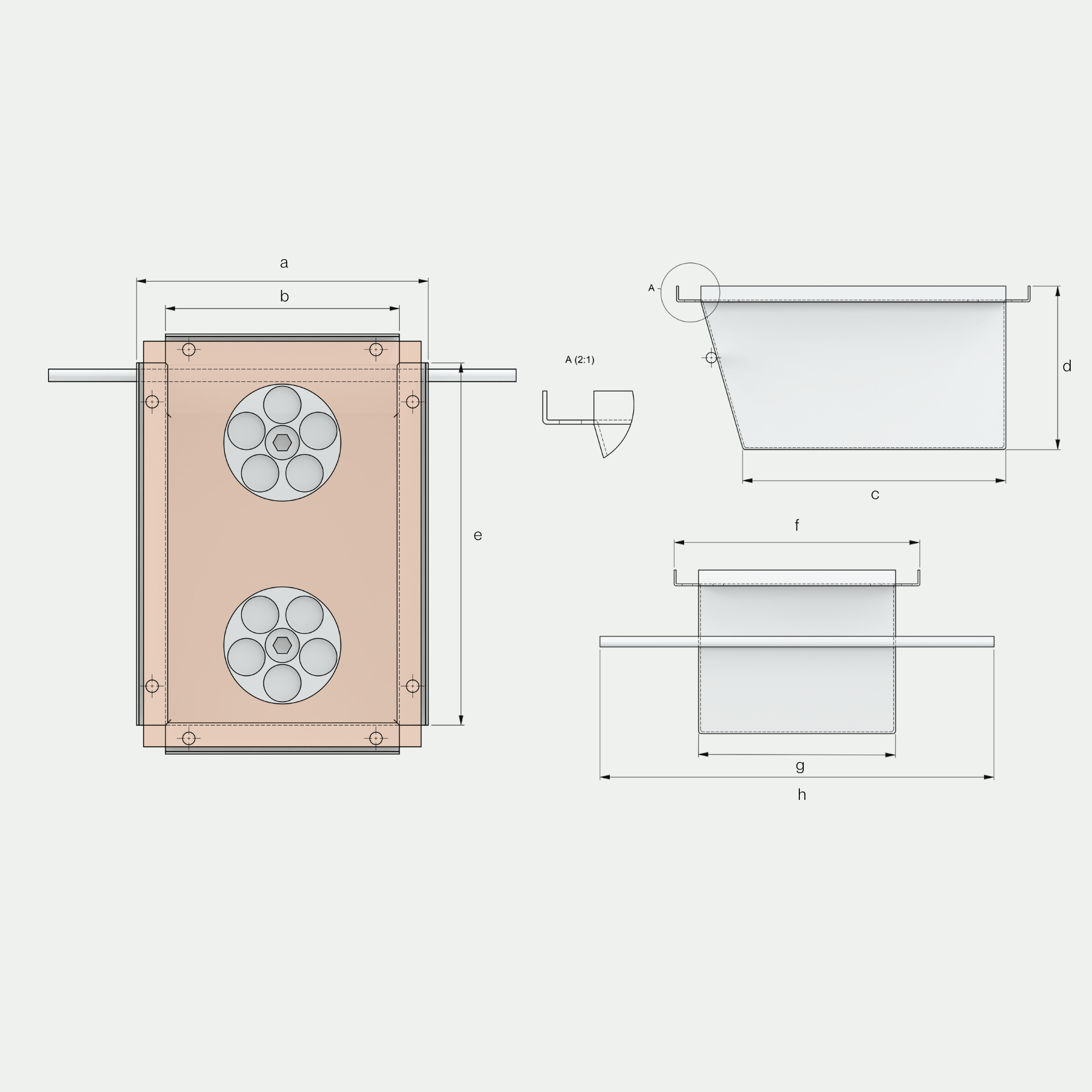a drawing of a box with the letters a and b on it