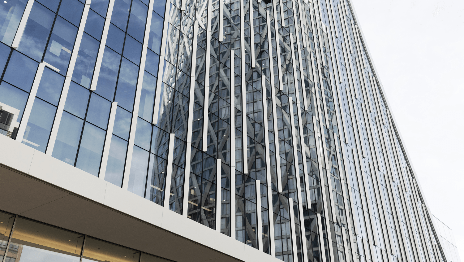 Detail of One Bank Street glass facade 