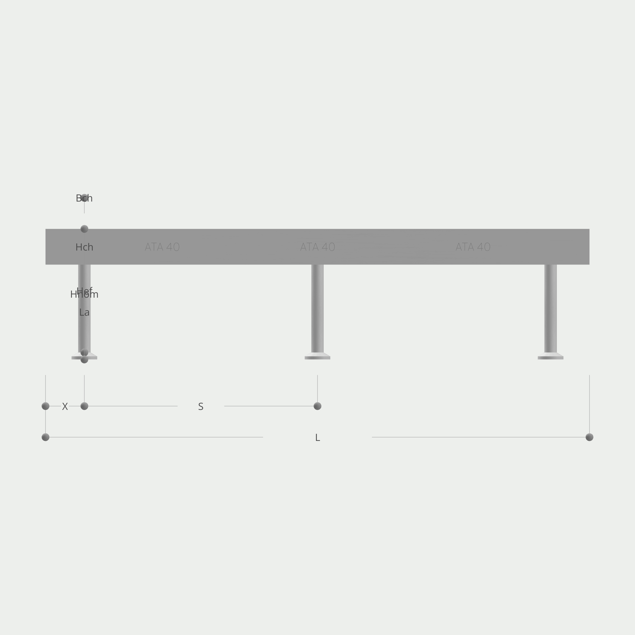 a drawing of a beam with measurements on it