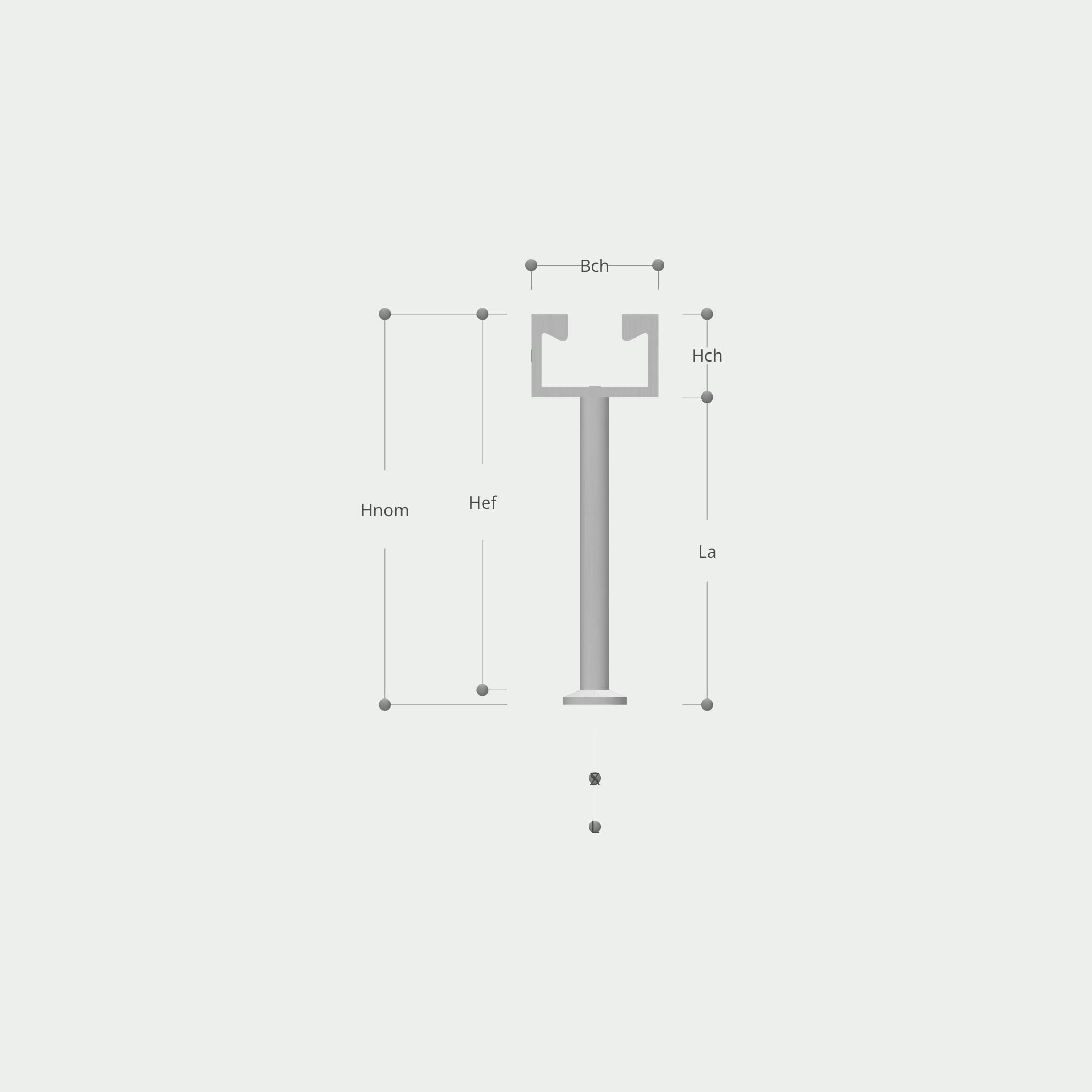 a drawing of a metal pole with measurements on a white background .