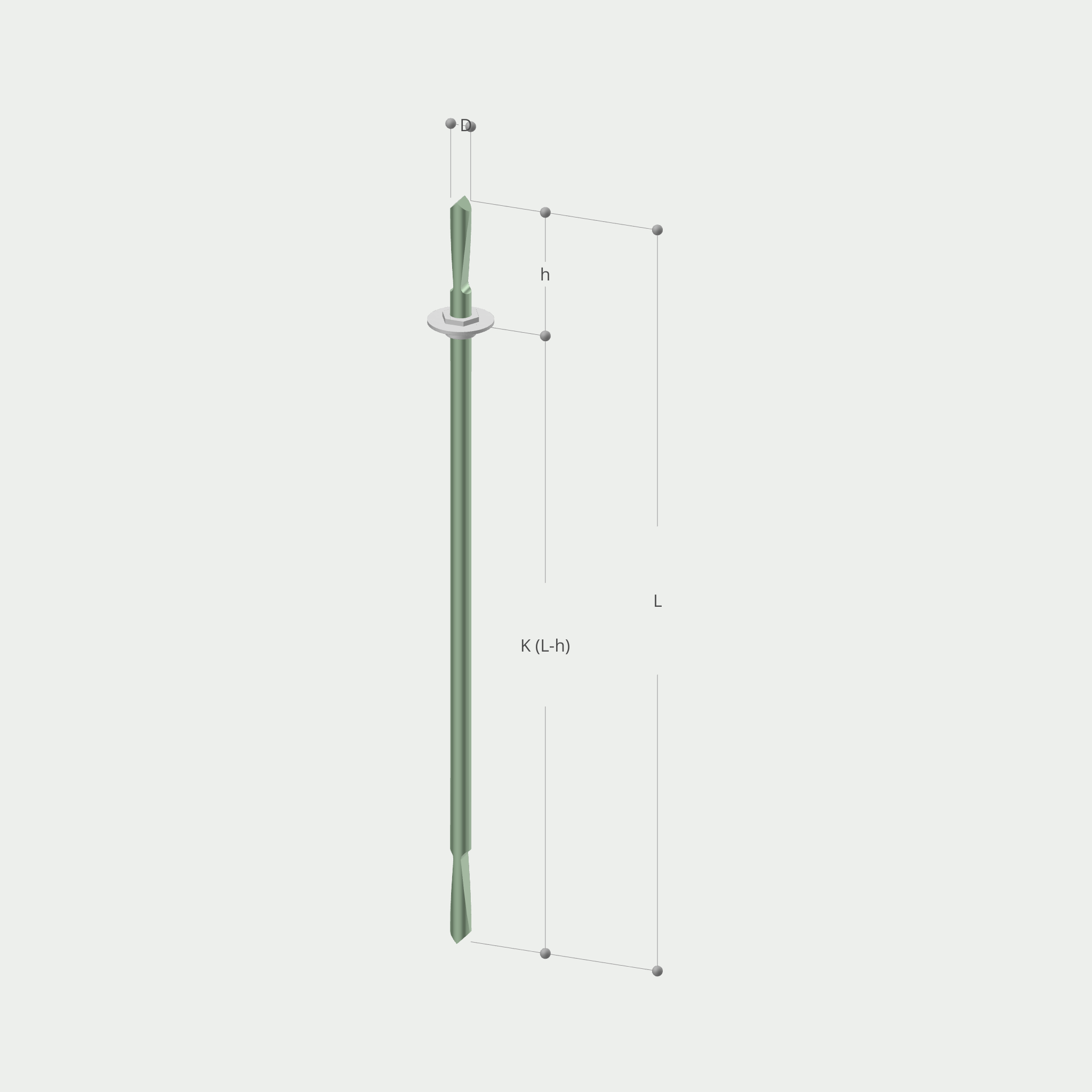 a drawing of a metal pole with measurements on it