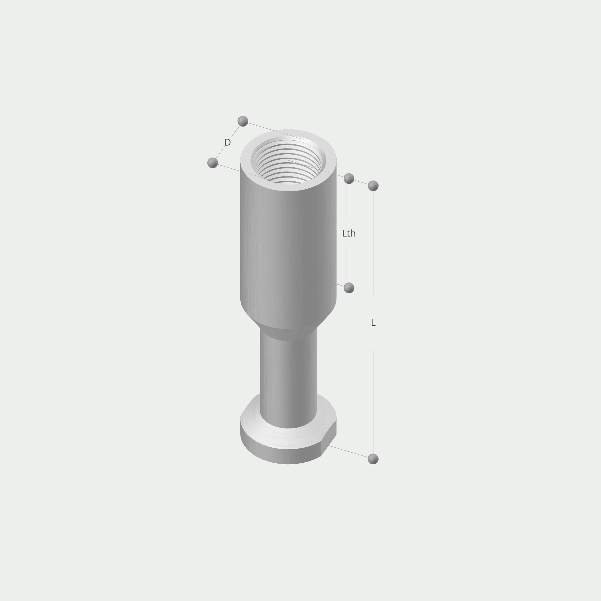 a drawing of a cylinder with the letters lth and d on it